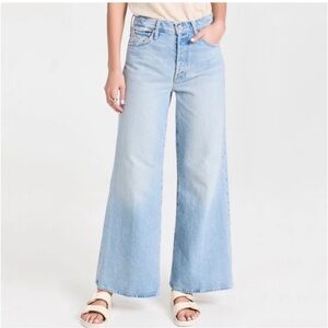 Mother Superior The Ditcher Roller Skimp Wide Leg Jeans in Didn’t I Warn You